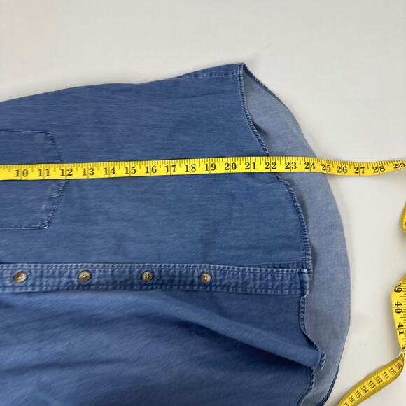 Pendleton Shirt Womens Small Blue Vintage Chambray Denim Button Country Patch - Picture 10 of 12